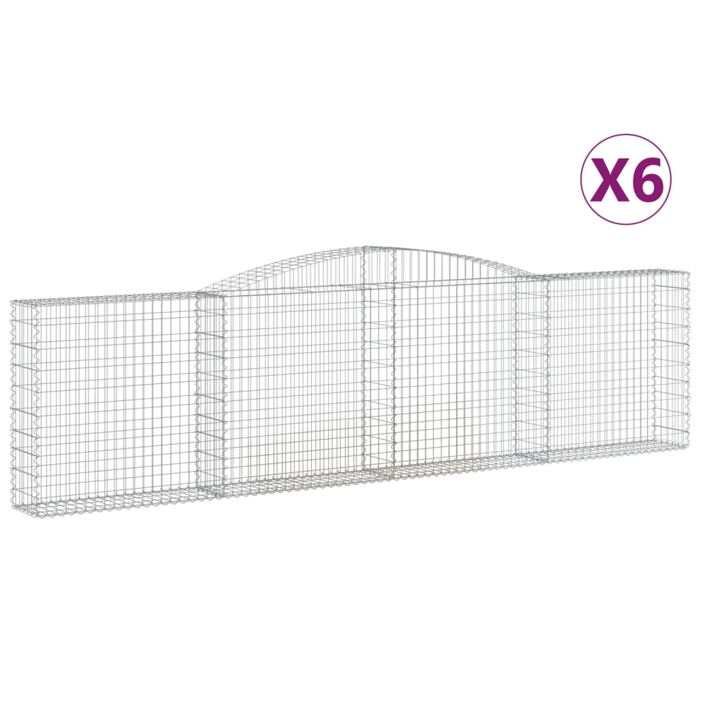 8720845574536_a_en_hd_1 vidaXL Arched Gabion Baskets 6 pcs 400x30x100/120 cm Galvanised Iron - Image 2