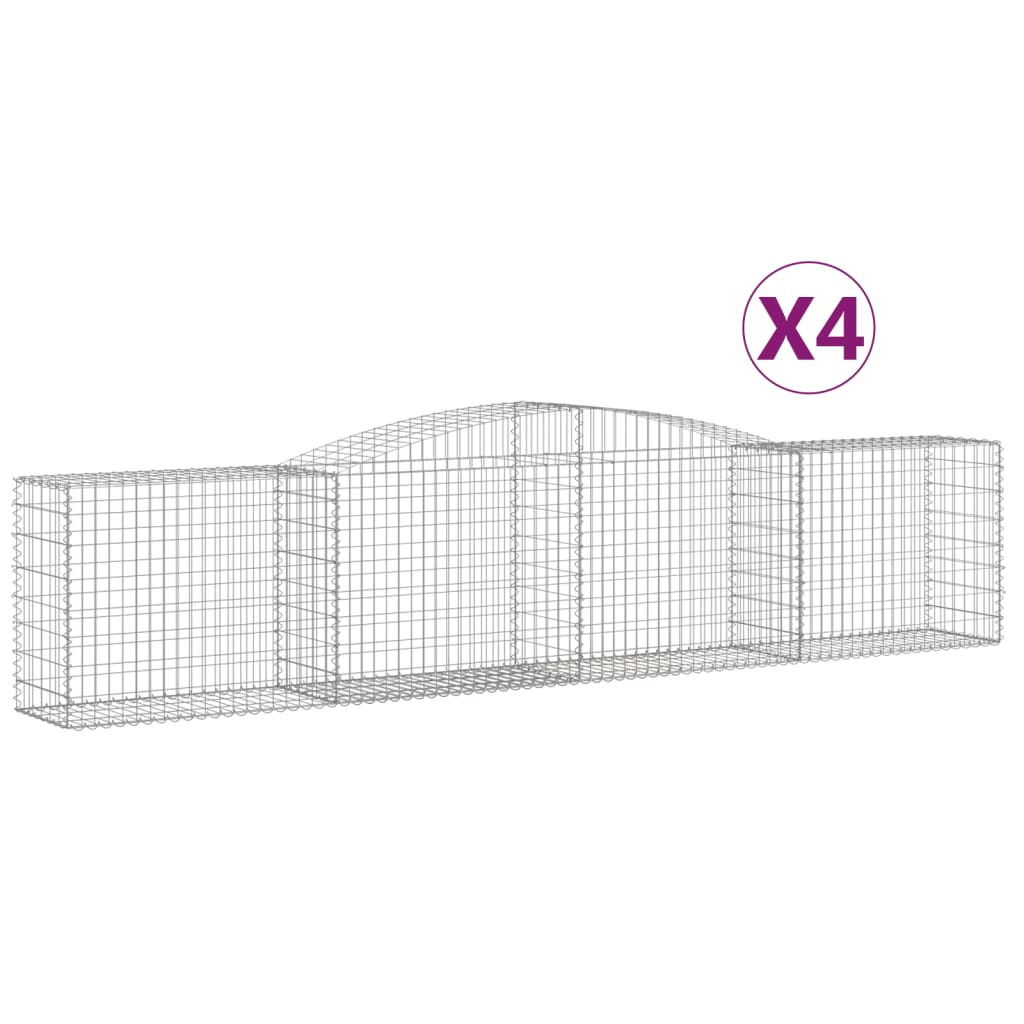 8720845575687_a_en_hd_1 vidaXL Arched Gabion Baskets 4 pcs 400x50x80/100 cm Galvanised Iron - Image 2
