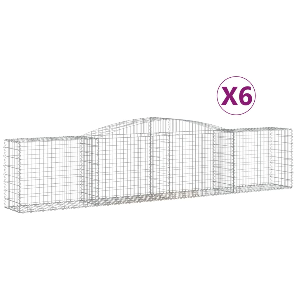 8720845575700_a_en_hd_1 vidaXL Arched Gabion Baskets 6 pcs 400x50x80/100 cm Galvanised Iron - Image 2