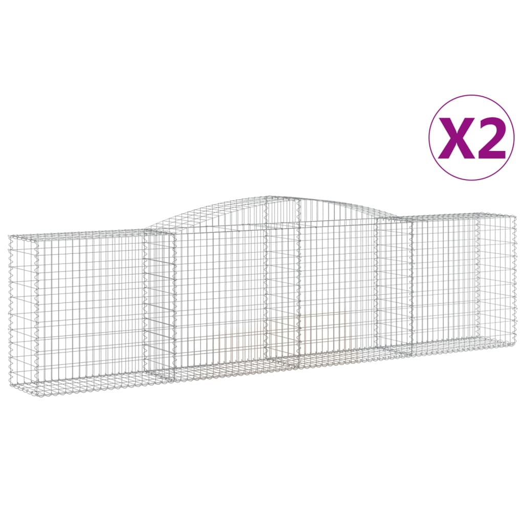 8720845575793_a_en_hd_1 vidaXL Arched Gabion Baskets 2 pcs 400x50x100/120 cm Galvanised Iron - Image 2