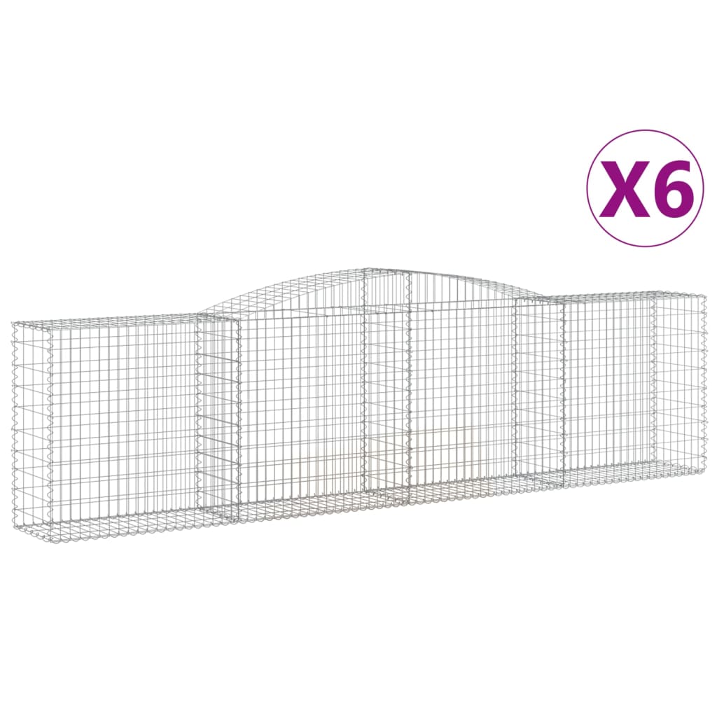 8720845575830_a_en_hd_1 vidaXL Arched Gabion Baskets 6 pcs 400x50x100/120 cm Galvanised Iron - Image 2
