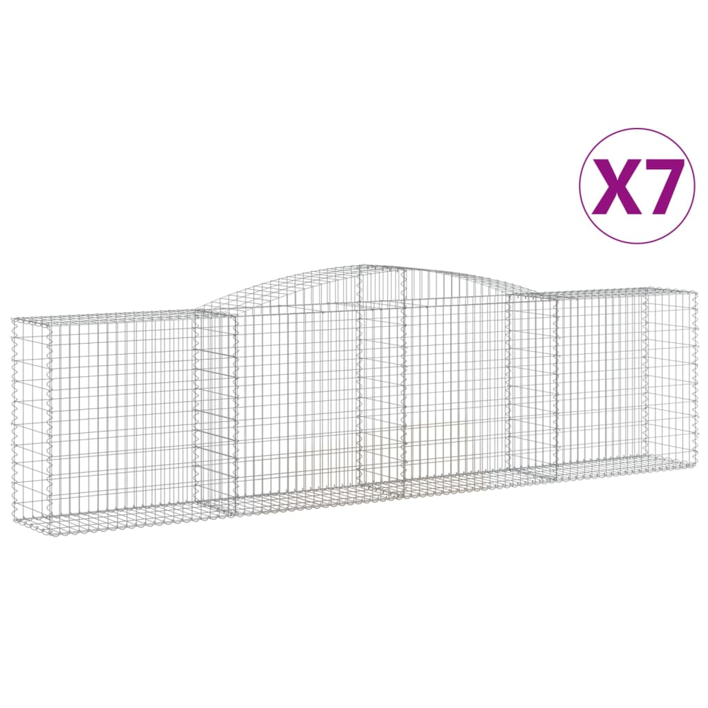 8720845575847_a_en_hd_1 vidaXL Arched Gabion Baskets 7 pcs 400x50x100/120 cm Galvanised Iron - Image 2