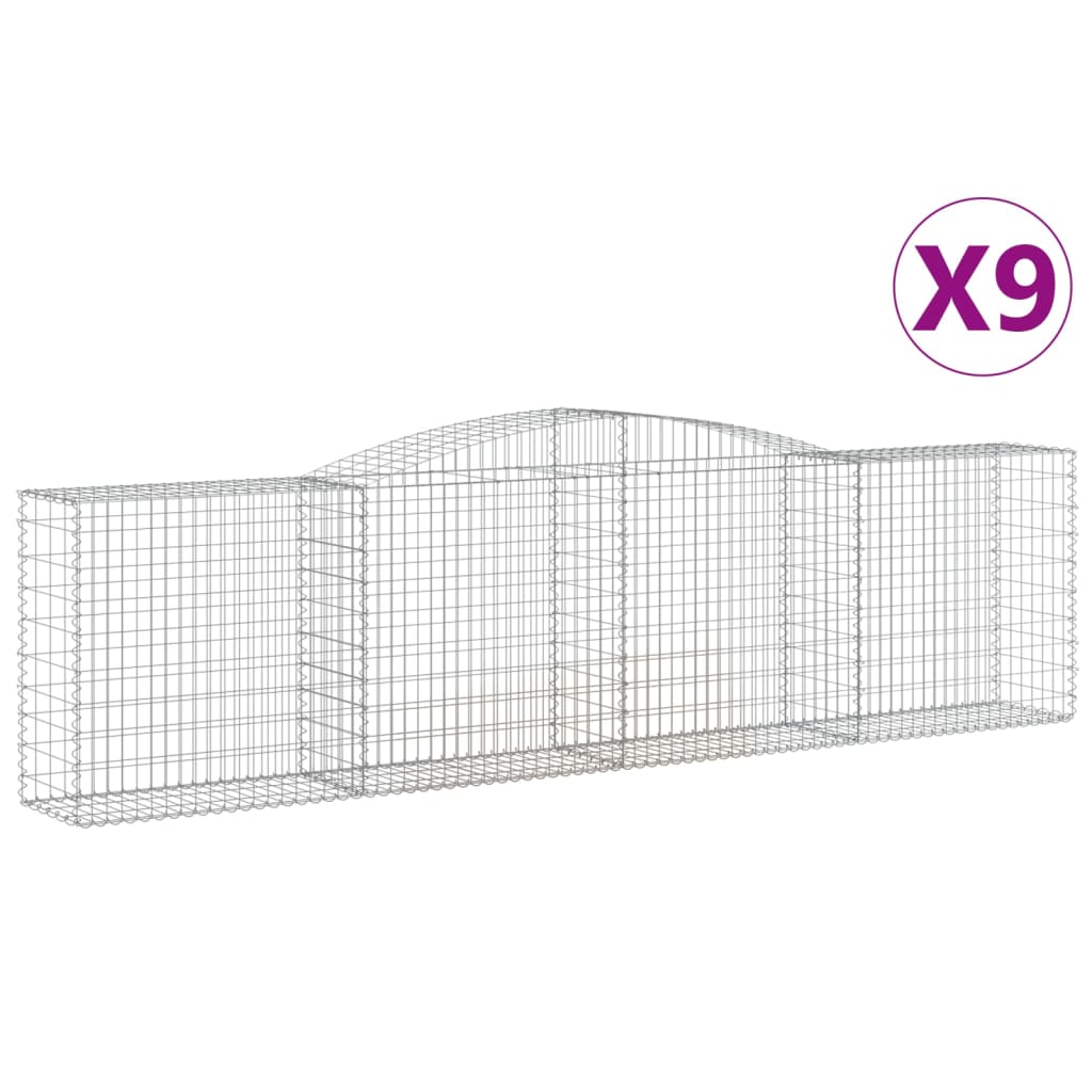 8720845575861_a_en_hd_1 vidaXL Arched Gabion Baskets 9 pcs 400x50x100/120 cm Galvanised Iron - Image 2
