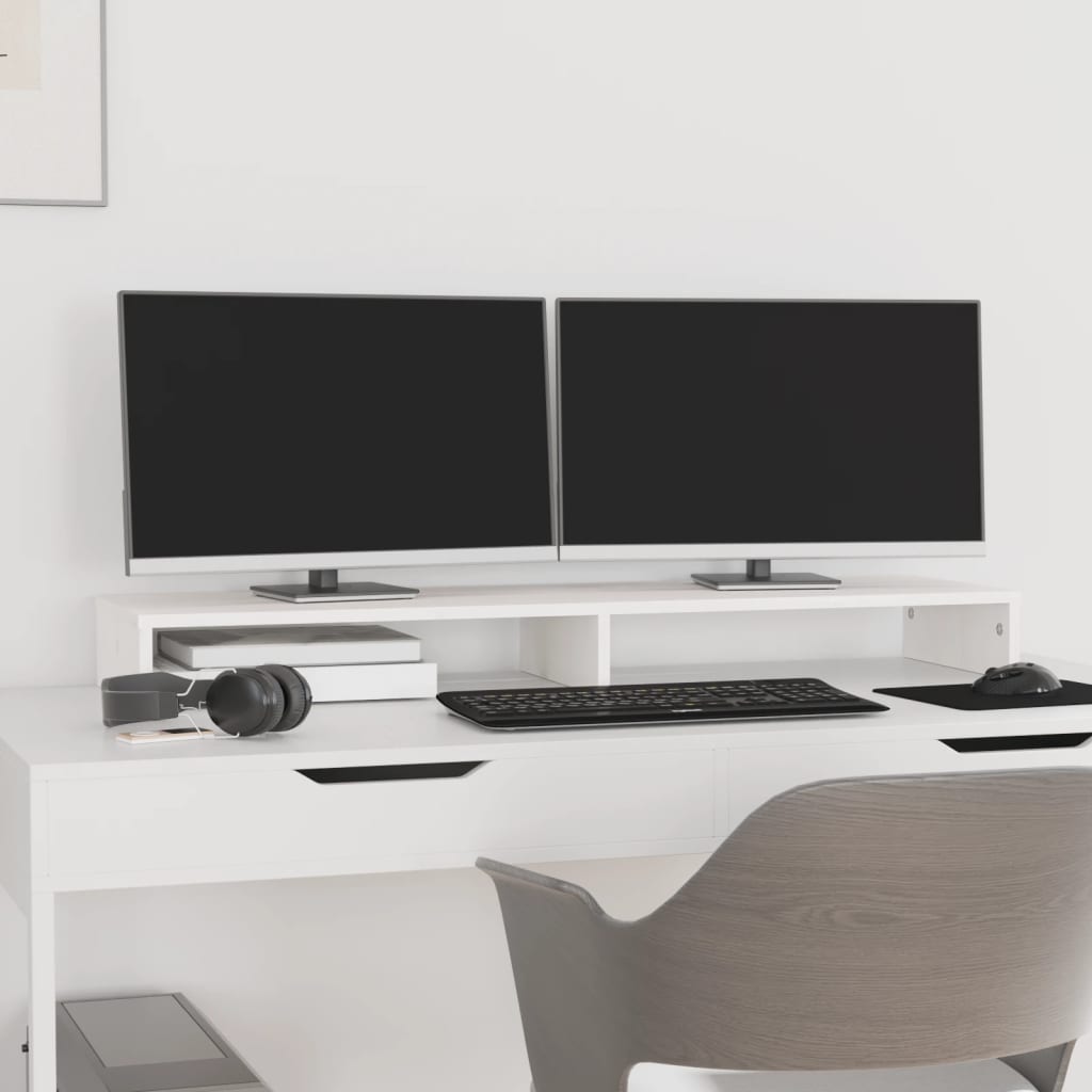 8720845579333_g_en_hd_1 vidaXL Monitor Stand White 100x27x10 cm Solid Wood Pine - Image 4