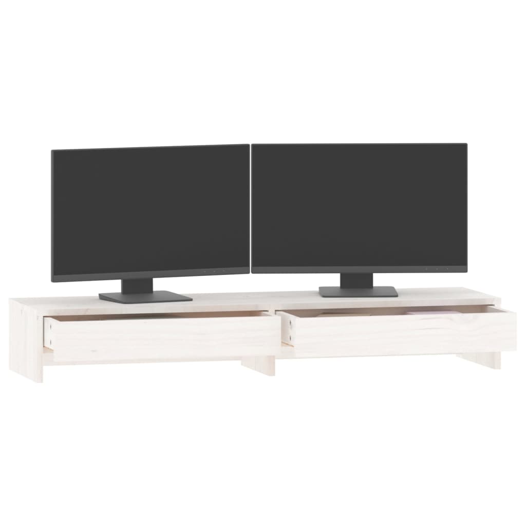 8720845579432_g_en_hd_2 vidaXL Monitor Stand White 100x27x15 cm Solid Wood Pine - Image 5