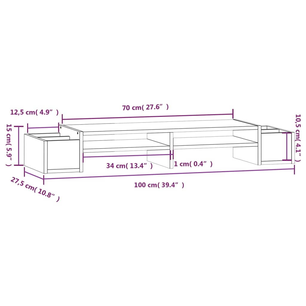 8720845579524_g_en_hd_6 vidaXL Monitor Stand 100x27.5x15 cm Solid Wood Pine - Image 8