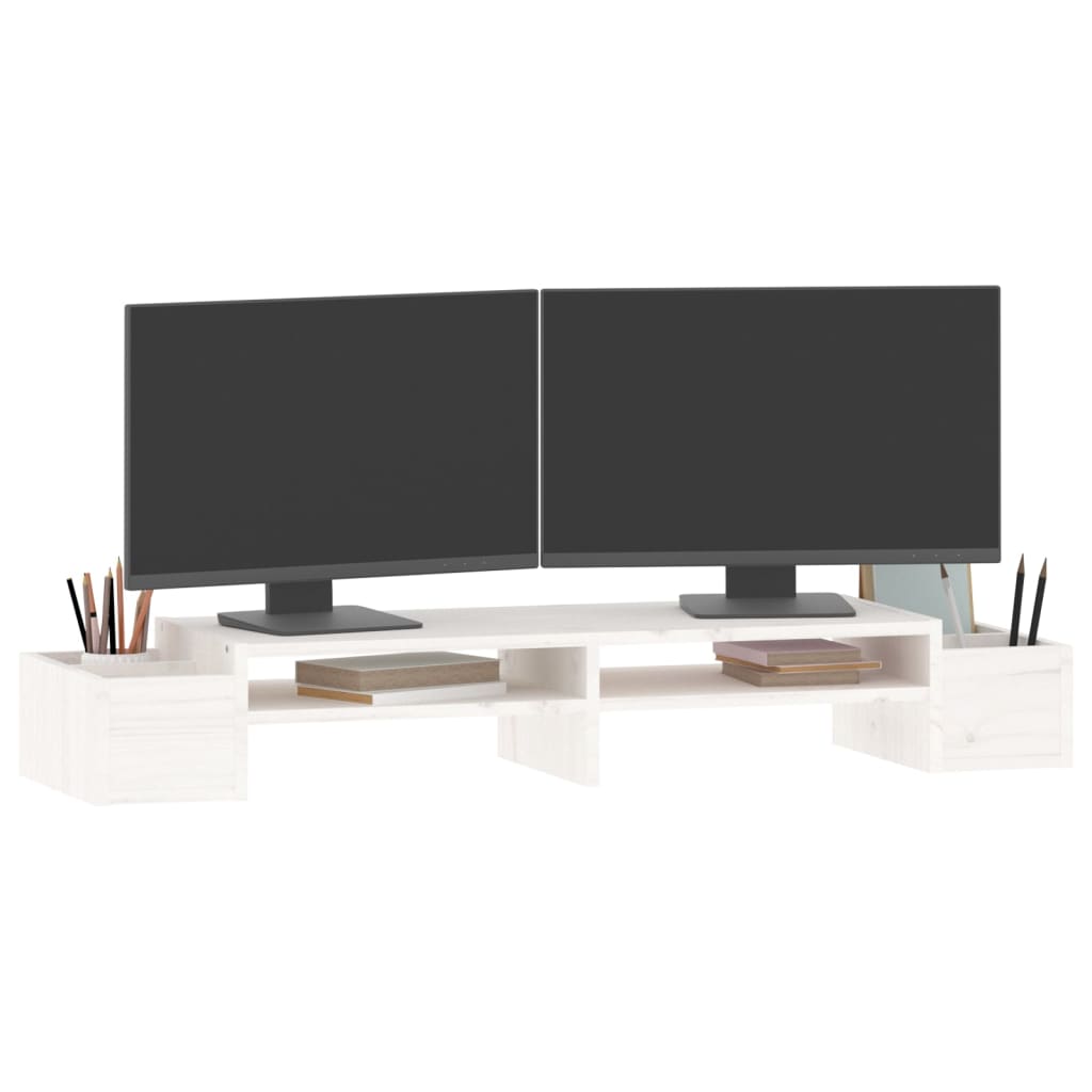 8720845579531_g_en_hd_2 vidaXL Monitor Stand White 100x27.5x15 cm Solid Wood Pine - Image 4