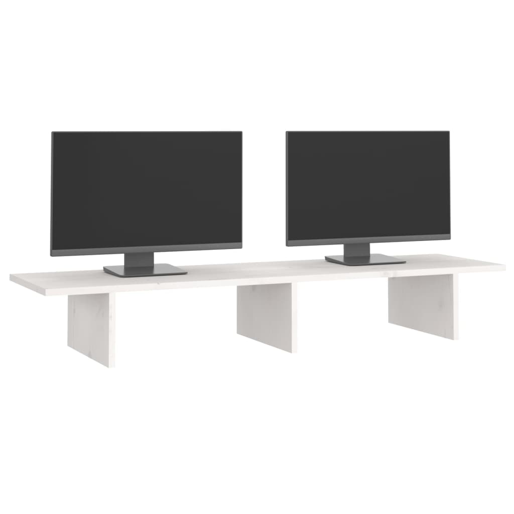 8720845579630_g_en_hd_2 vidaXL Monitor Stand White 100x27x15 cm Solid Wood Pine - Image 5