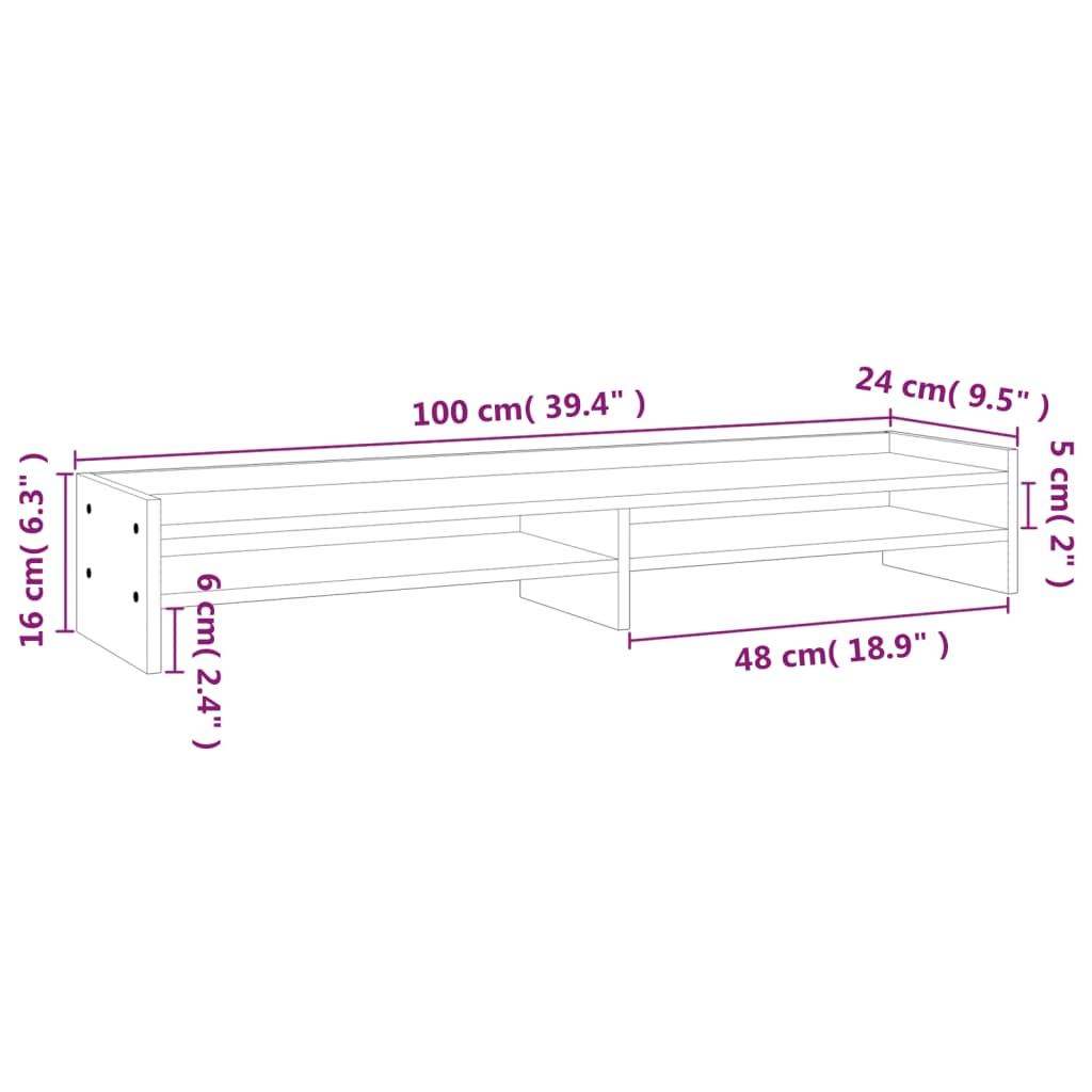 8720845579739_g_en_hd_6 vidaXL Monitor Stand White 100x24x16 cm Solid Wood Pine - Image 8