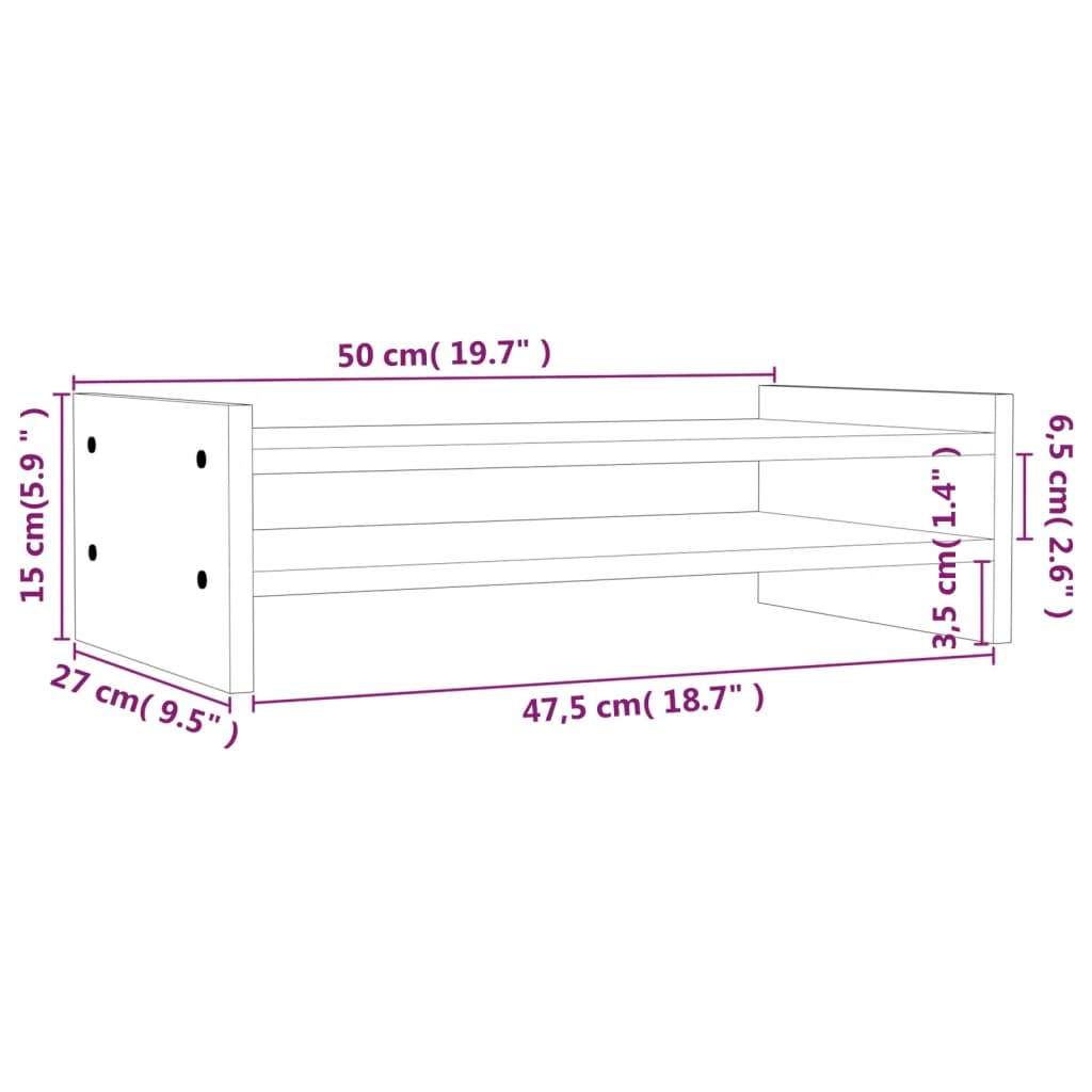 8720845580032_g_en_hd_6 vidaXL Monitor Stand White 50x27x15 cm Solid Wood Pine - Image 8