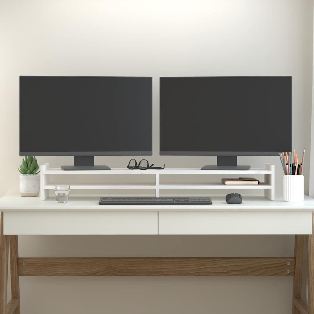 8720845580087_g_en_hd_1 vidaXL Monitor Stand White 100x27x15 cm Solid Wood Pine - Image 3