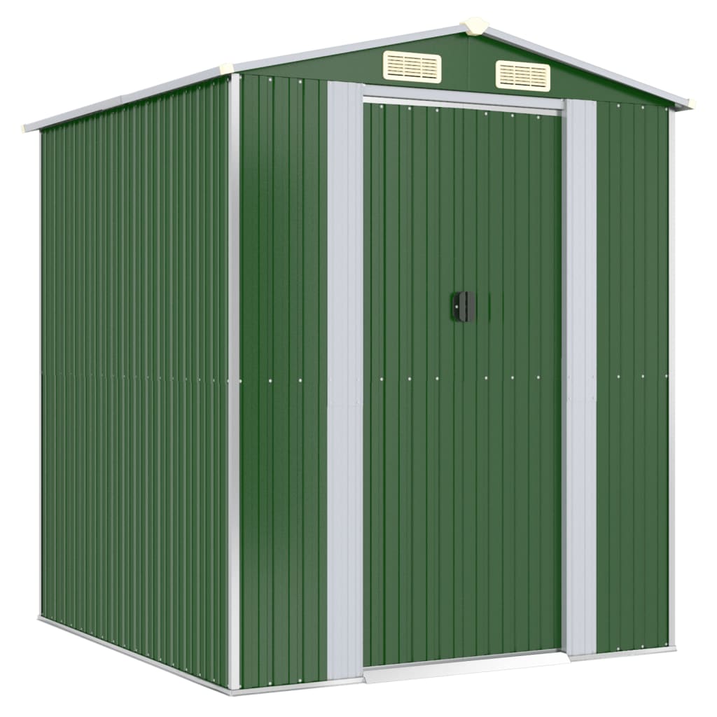 8720845581879_a_en_hd_1 vidaXL Garden Shed Green 192x191x223 cm Galvanised Steel - Image 2
