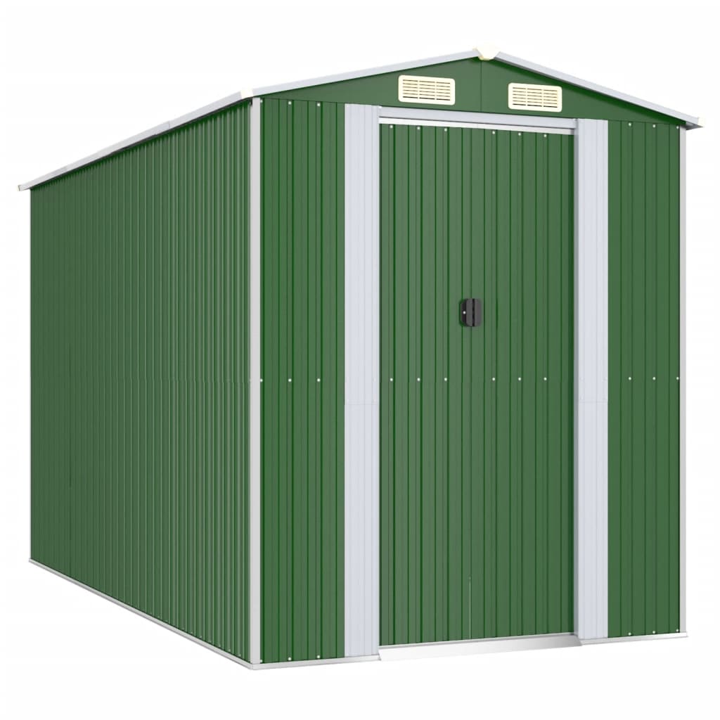 8720845581893_a_en_hd_1 vidaXL Garden Shed Green 192x357x223 cm Galvanised Steel - Image 2