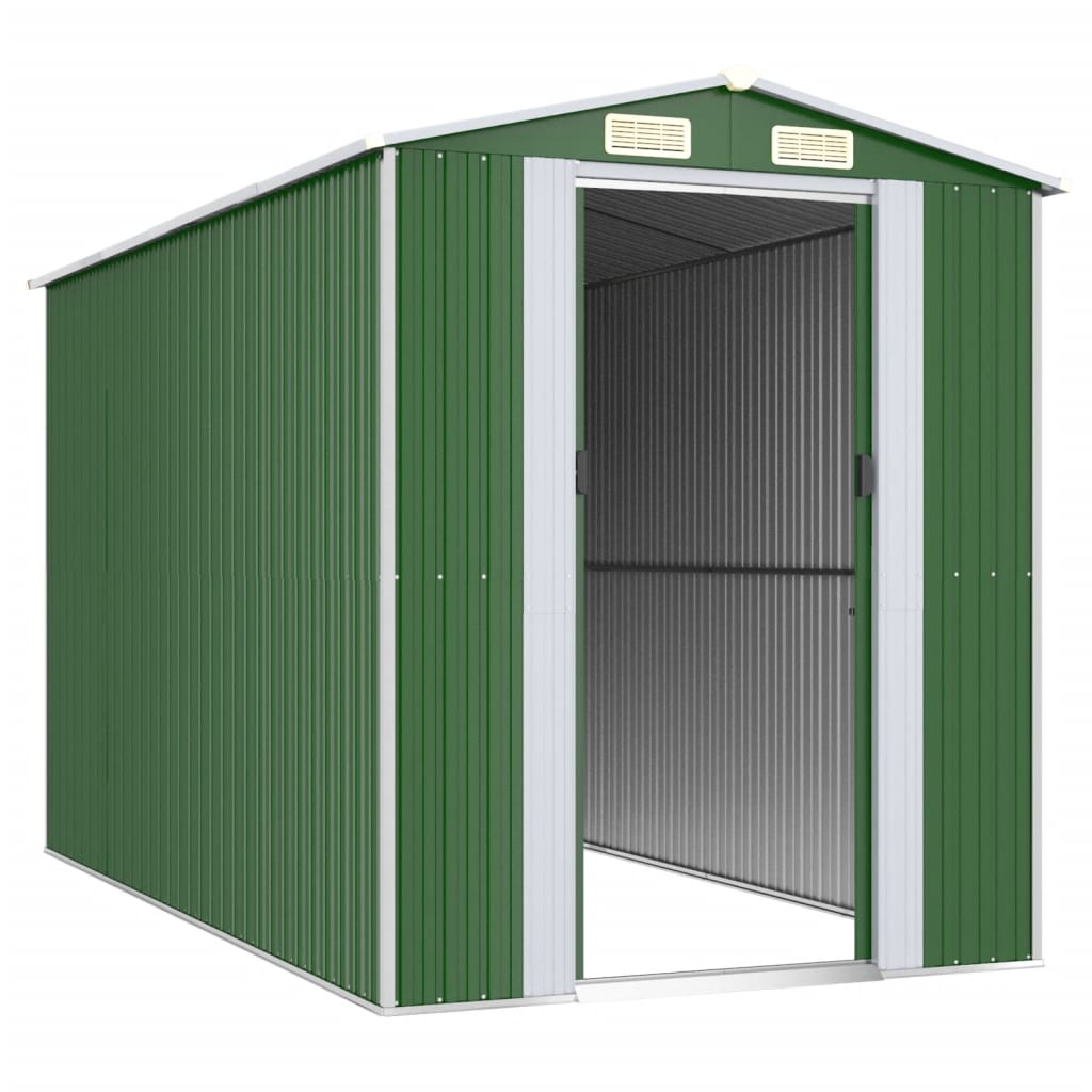 8720845581893_g_en_hd_1 vidaXL Garden Shed Green 192x357x223 cm Galvanised Steel - Image 3