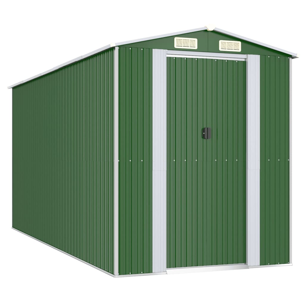 8720845581909_a_en_hd_1 vidaXL Garden Shed Green 192x440x223 cm Galvanised Steel - Image 2