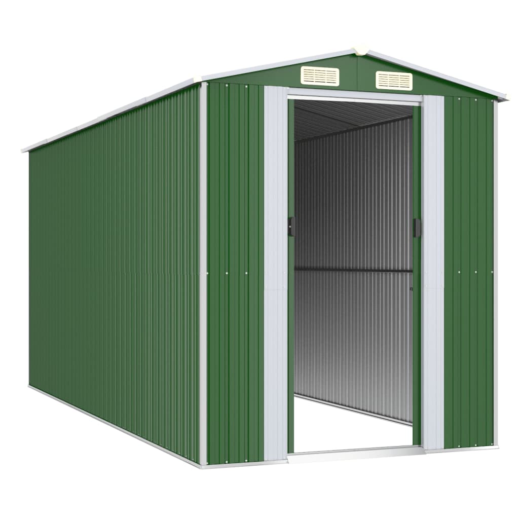 8720845581909_g_en_hd_1 vidaXL Garden Shed Green 192x440x223 cm Galvanised Steel - Image 3
