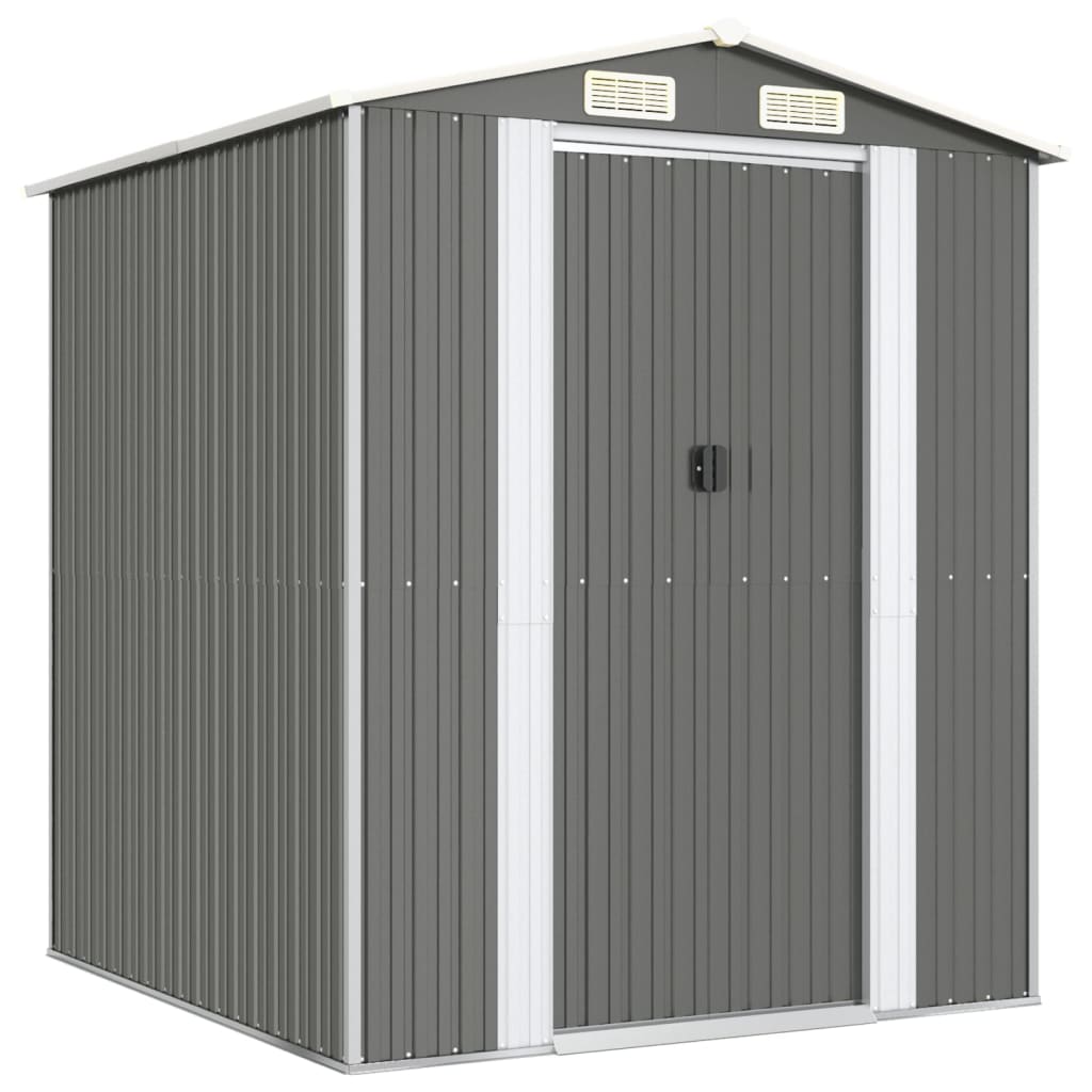 8720845581985_a_en_hd_1 vidaXL Garden Shed Light Grey 192x191x223 cm Galvanised Steel - Image 2