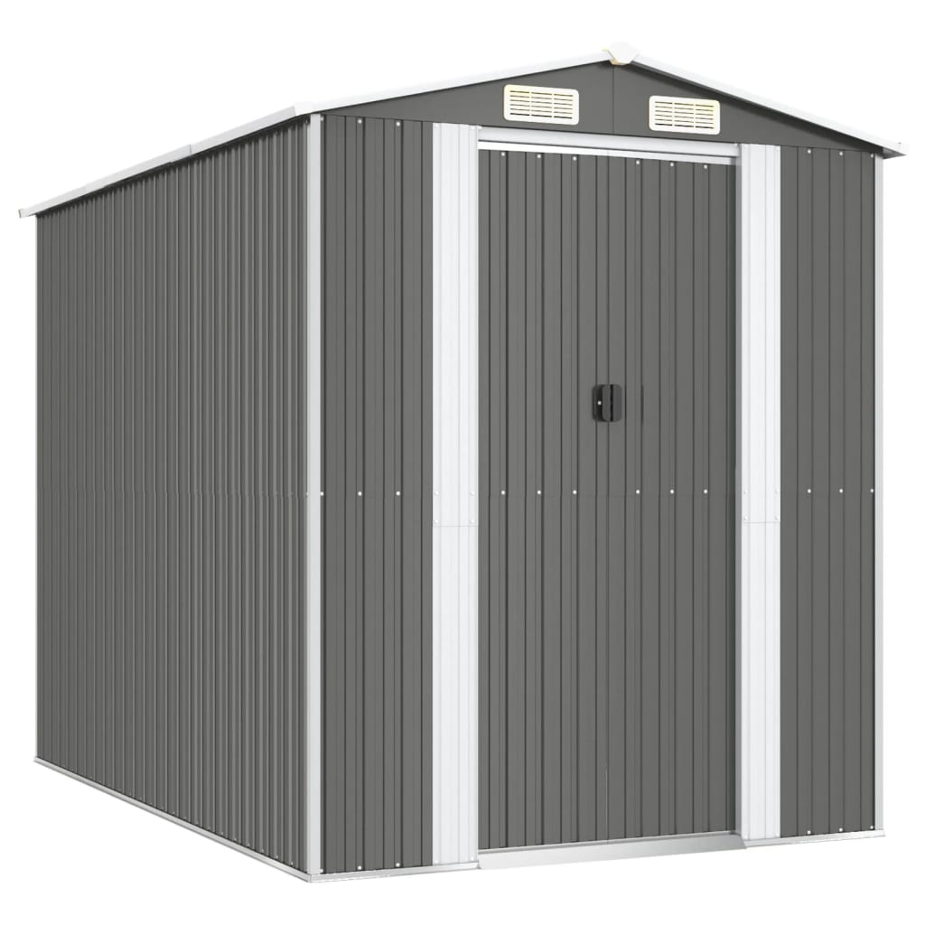 8720845581992_a_en_hd_1 vidaXL Garden Shed Light Grey 192x274x223 cm Galvanised Steel - Image 2