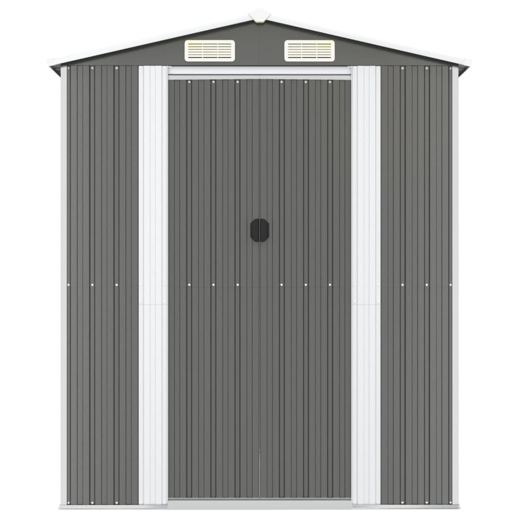 8720845582012_g_en_hd_1 vidaXL Garden Shed Light Grey 192x440x223 cm Galvanised Steel - Image 3