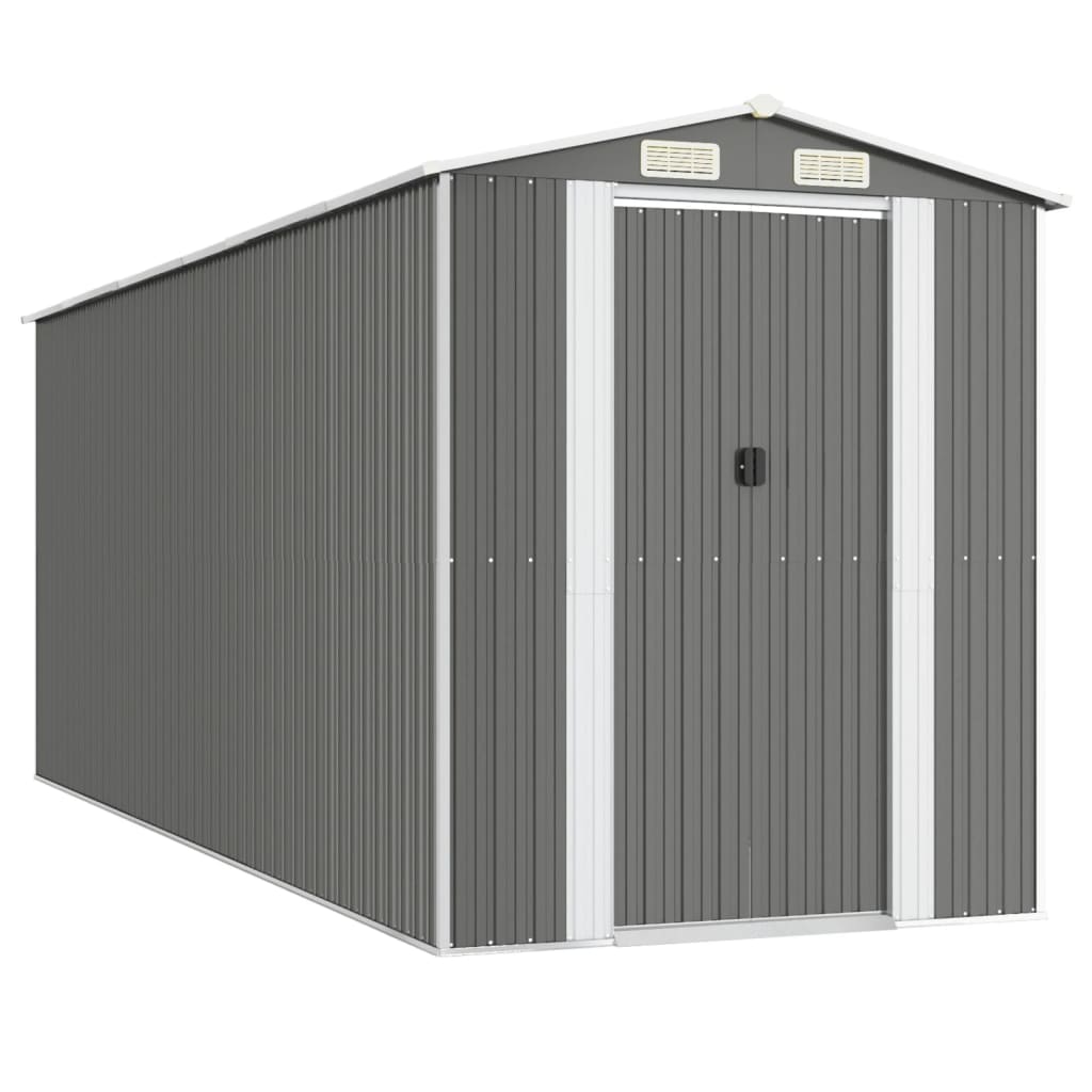 8720845582029_a_en_hd_1 vidaXL Garden Shed Light Grey 192x523x223 cm Galvanised Steel - Image 2