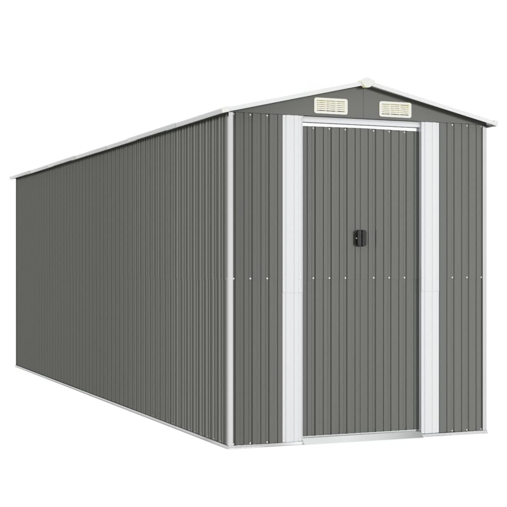 8720845582036_a_en_hd_1 vidaXL Garden Shed Light Grey 192x606x223 cm Galvanised Steel - Image 2