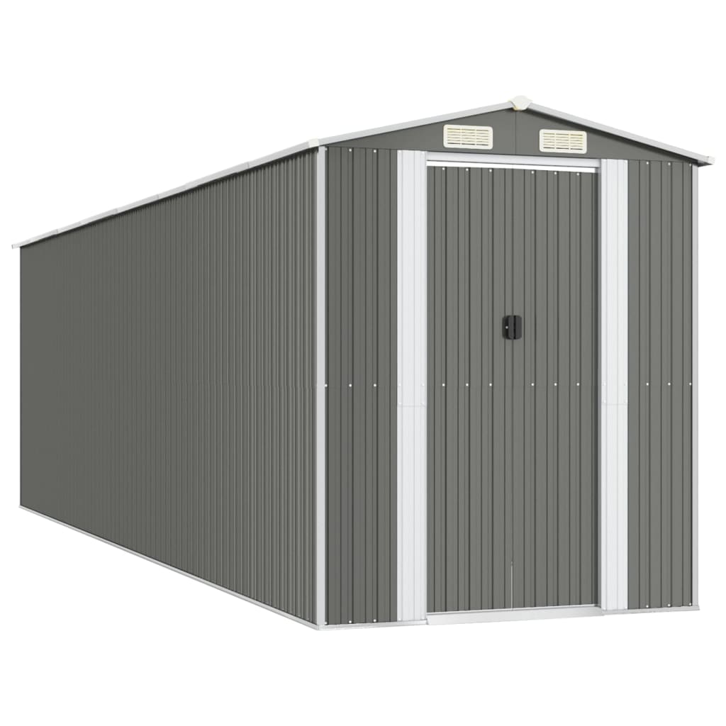 8720845582043_a_en_hd_1 vidaXL Garden Shed Light Grey 192x689x223 cm Galvanised Steel - Image 2