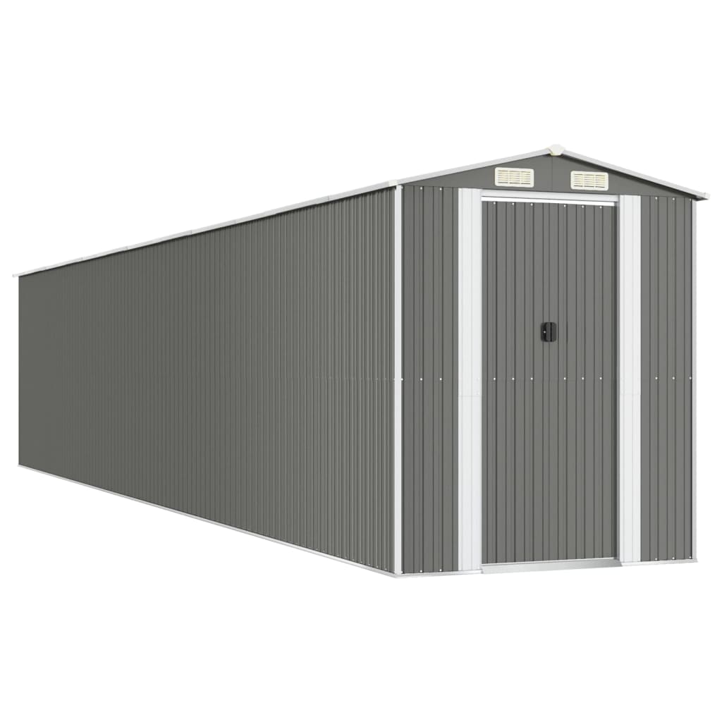 8720845582081_a_en_hd_1 vidaXL Garden Shed Light Grey 192x1021x223 cm Galvanised Steel - Image 2