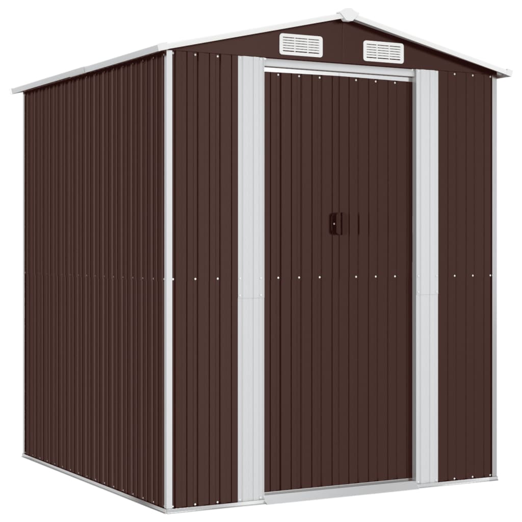 8720845582203_a_en_hd_1 vidaXL Garden Shed Dark Brown 192x191x223 cm Galvanised Steel - Image 2