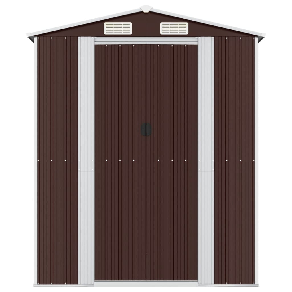 8720845582203_g_en_hd_1 vidaXL Garden Shed Dark Brown 192x191x223 cm Galvanised Steel - Image 3