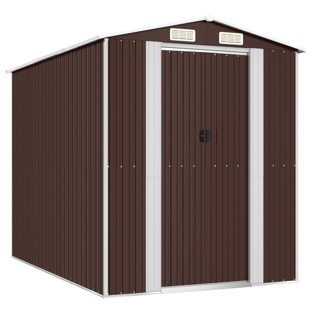 8720845582210_a_en_hd_1 vidaXL Garden Shed Dark Brown 192x274x223 cm Galvanised Steel - Image 2