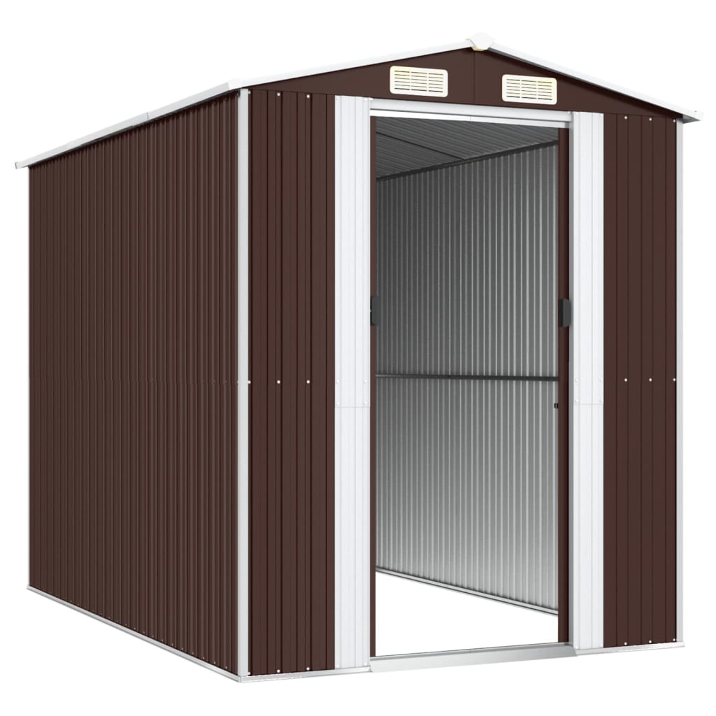 8720845582210_g_en_hd_2 vidaXL Garden Shed Dark Brown 192x274x223 cm Galvanised Steel - Image 4