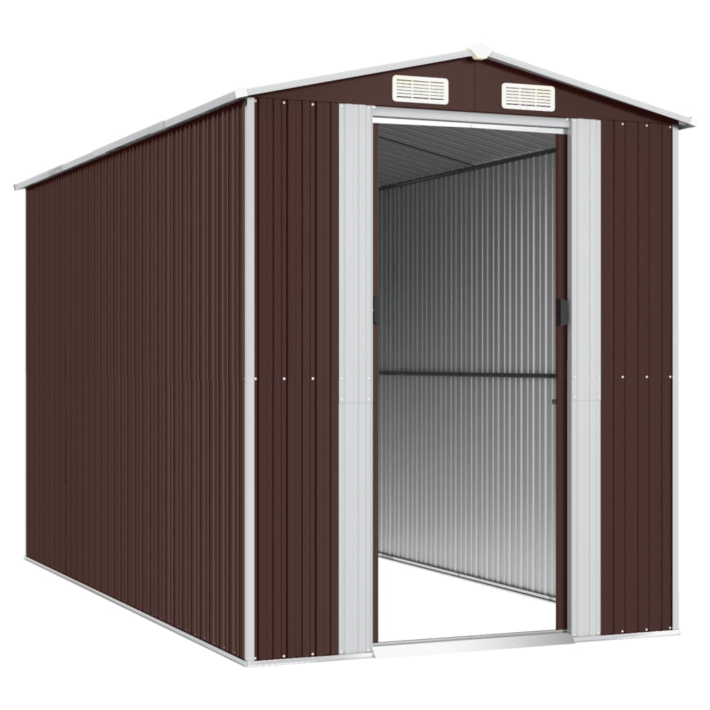 8720845582227_g_en_hd_2 vidaXL Garden Shed Dark Brown 192x357x223 cm Galvanised Steel - Image 4
