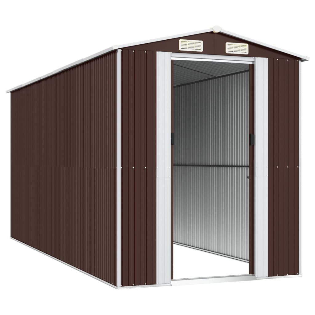8720845582234_g_en_hd_2 vidaXL Garden Shed Dark Brown 192x440x223 cm Galvanised Steel - Image 4