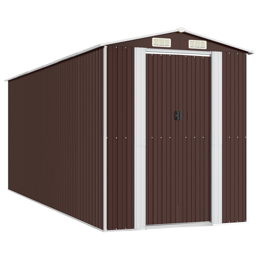 8720845582241_a_en_hd_1 vidaXL Garden Shed Dark Brown 192x523x223 cm Galvanised Steel - Image 2