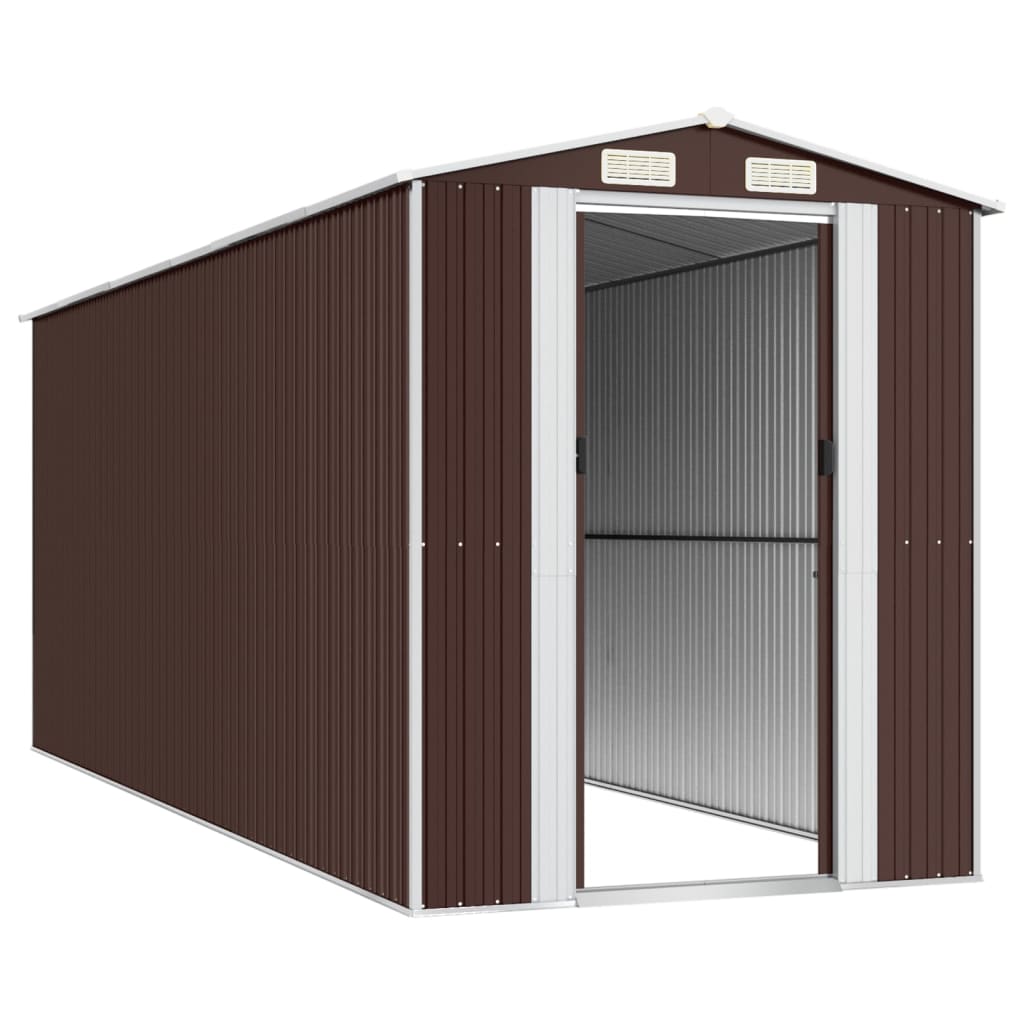 8720845582241_g_en_hd_2 vidaXL Garden Shed Dark Brown 192x523x223 cm Galvanised Steel - Image 4
