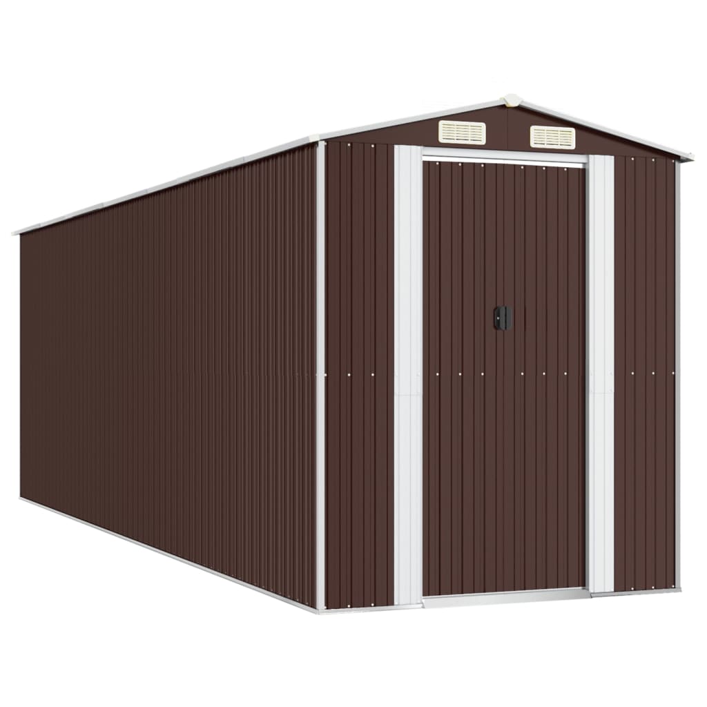 8720845582258_a_en_hd_1 vidaXL Garden Shed Dark Brown 192x606x223 cm Galvanised Steel - Image 2