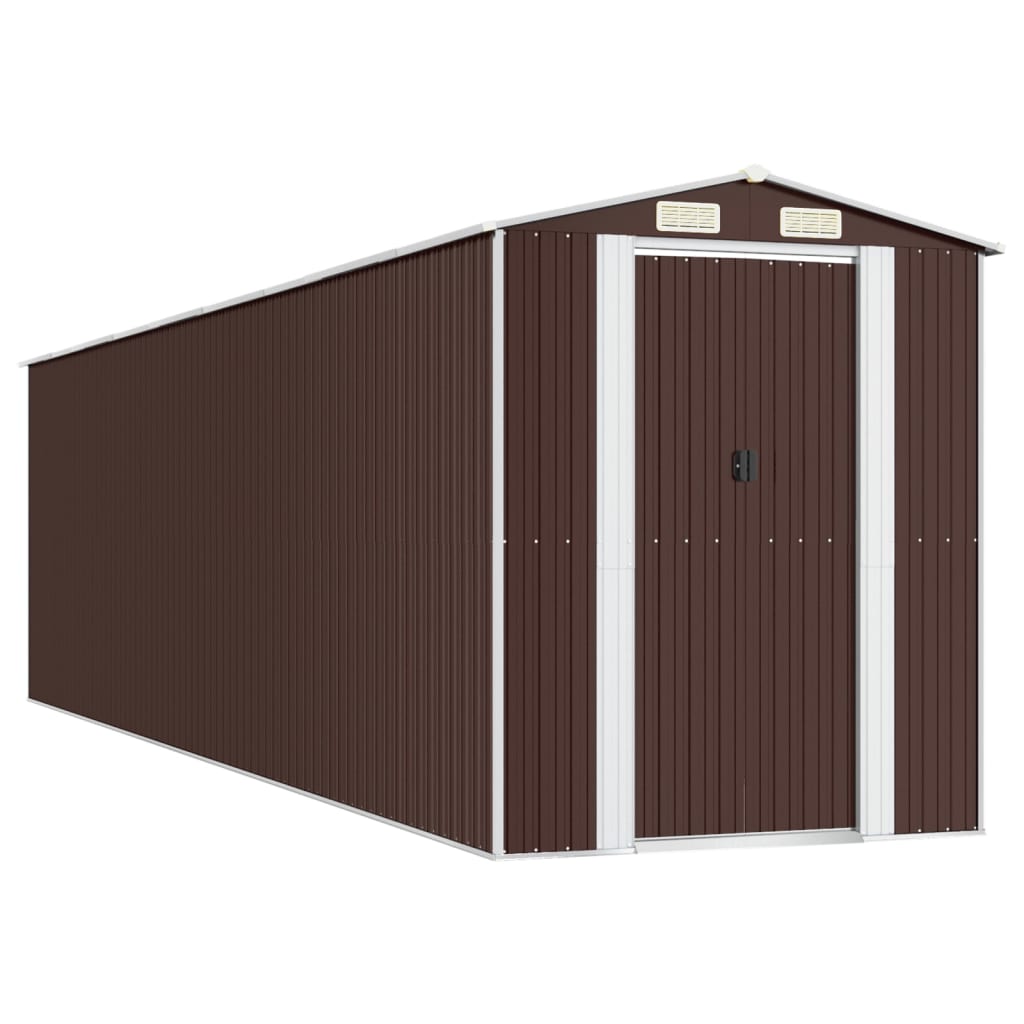 8720845582272_a_en_hd_1 vidaXL Garden Shed Dark Brown 192x772x223 cm Galvanised Steel - Image 2