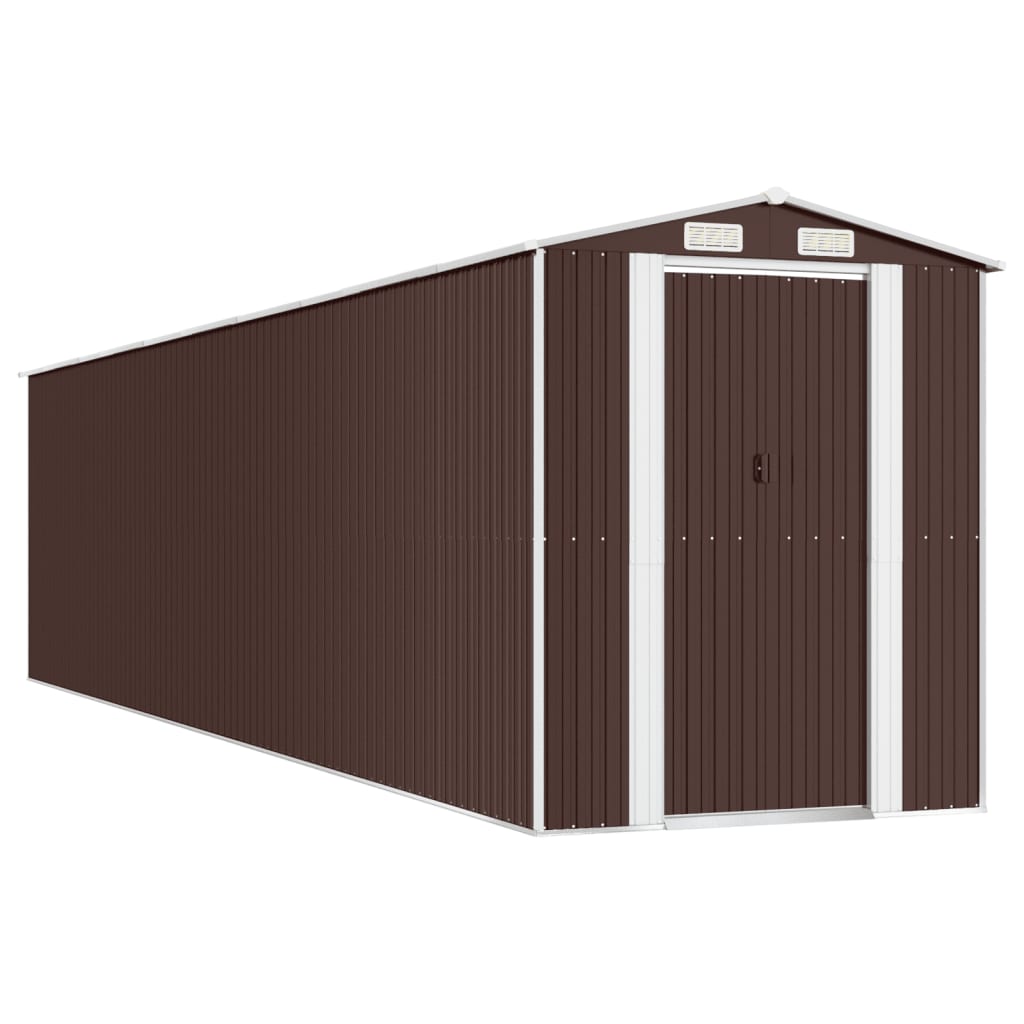 8720845582289_a_en_hd_1 vidaXL Garden Shed Dark Brown 192x855x223 cm Galvanised Steel - Image 2