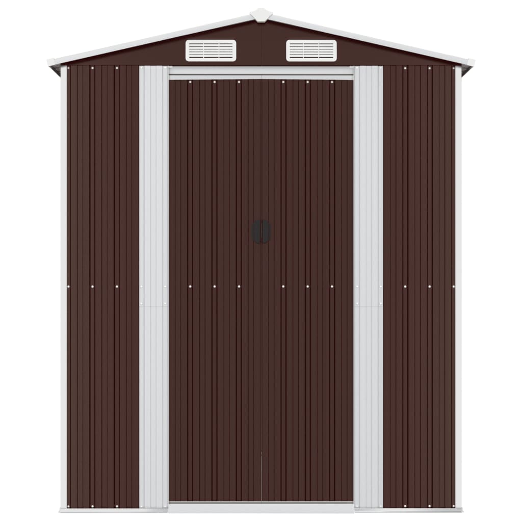 8720845582289_g_en_hd_1 vidaXL Garden Shed Dark Brown 192x855x223 cm Galvanised Steel - Image 3