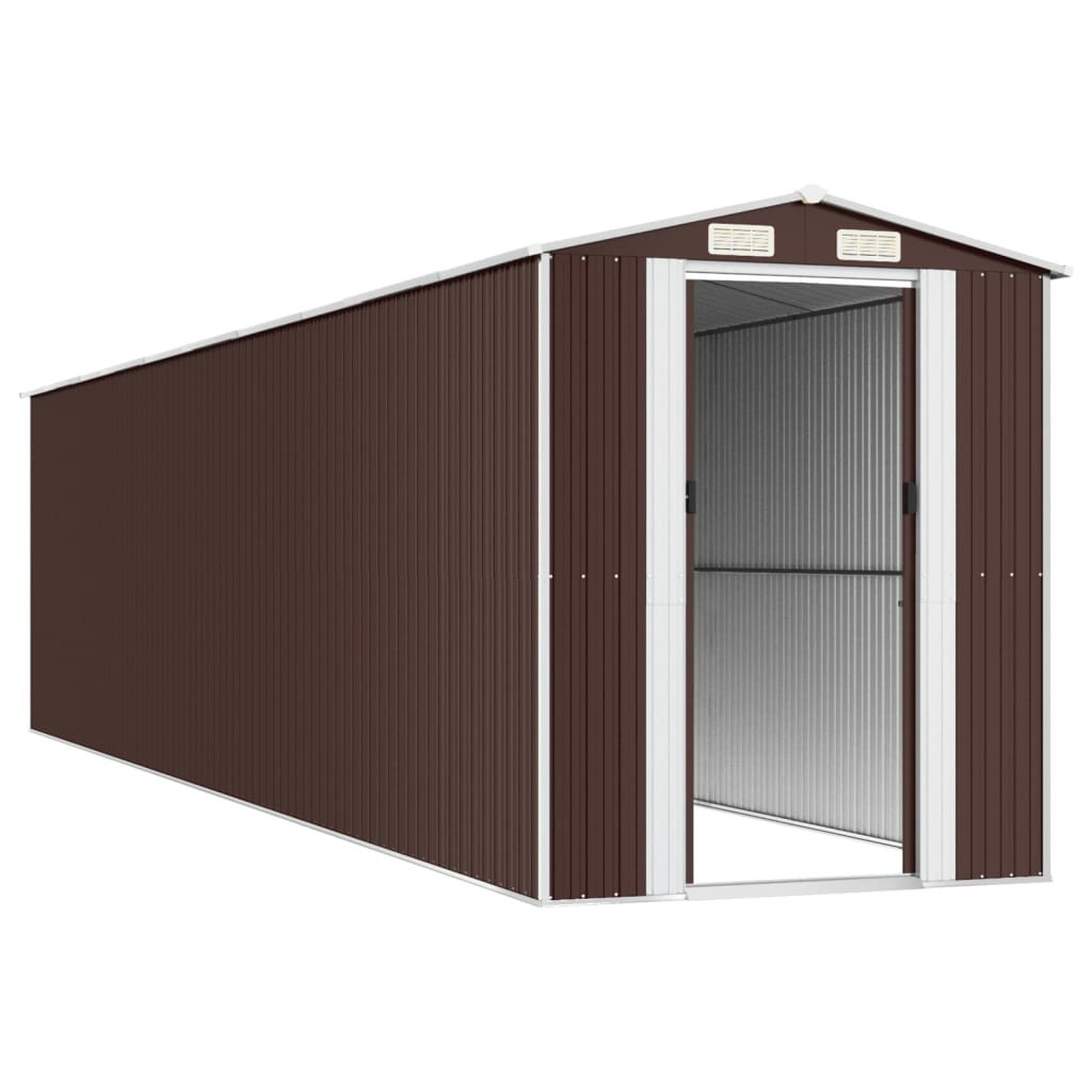 8720845582289_g_en_hd_2 vidaXL Garden Shed Dark Brown 192x855x223 cm Galvanised Steel - Image 4