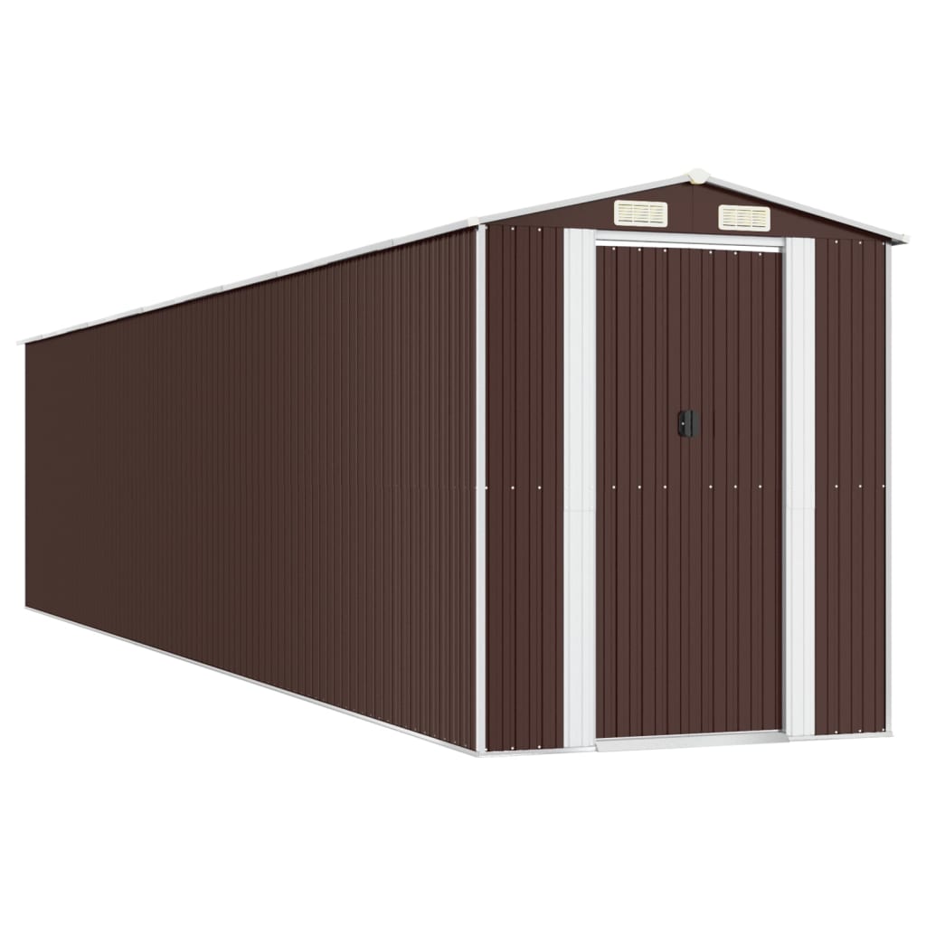 8720845582296_a_en_hd_1 vidaXL Garden Shed Dark Brown 192x938x223 cm Galvanised Steel - Image 2