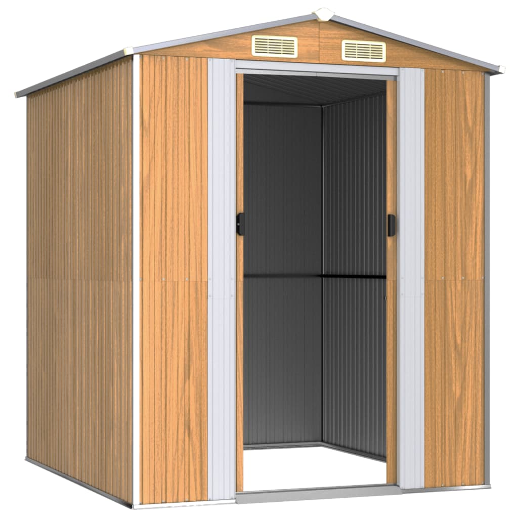 8720845582319_g_en_hd_1 vidaXL Garden Shed Light Brown 192x191x223 cm Galvanised Steel - Image 3