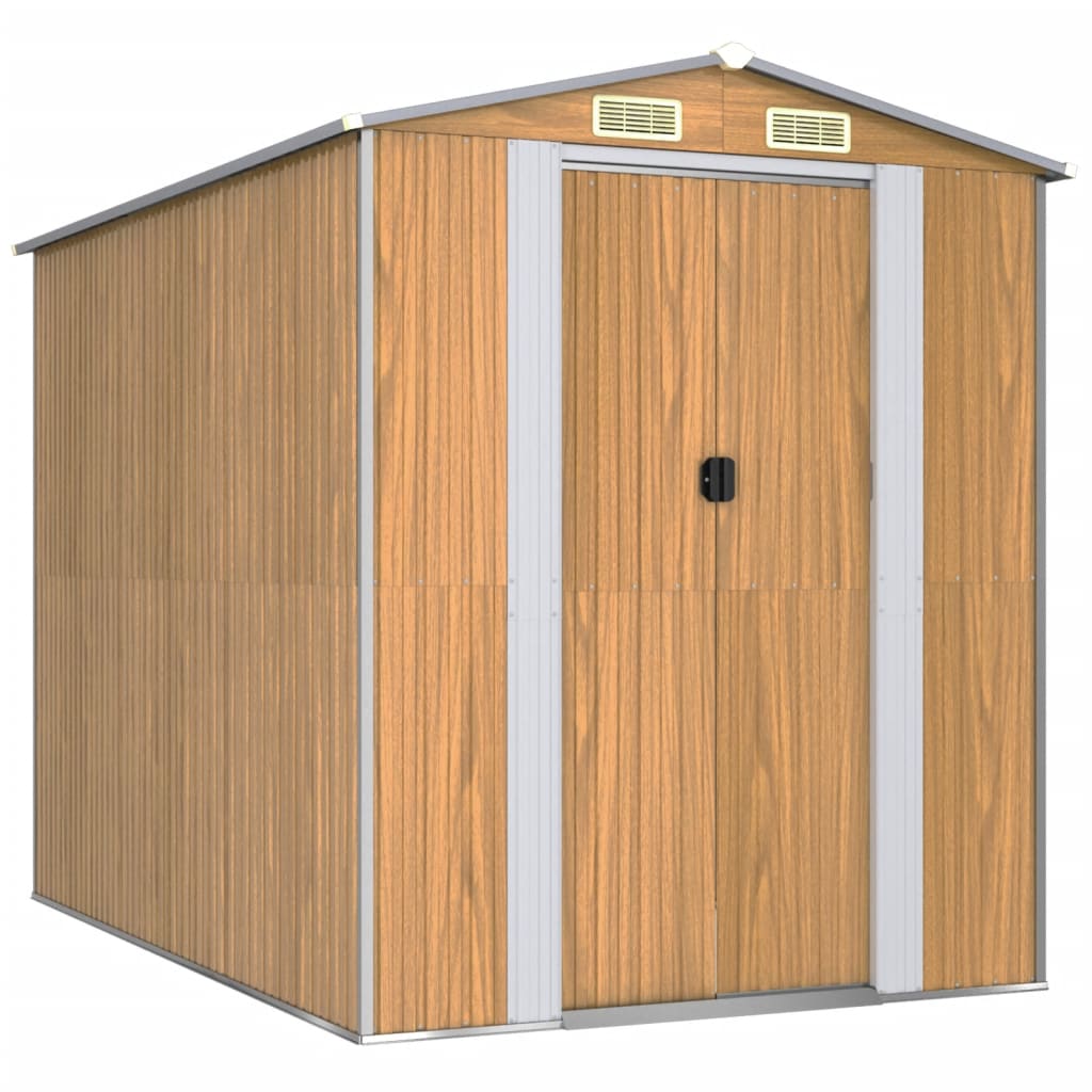 8720845582326_a_en_hd_1 vidaXL Garden Shed Light Brown 192x274x223 cm Galvanised Steel - Image 2