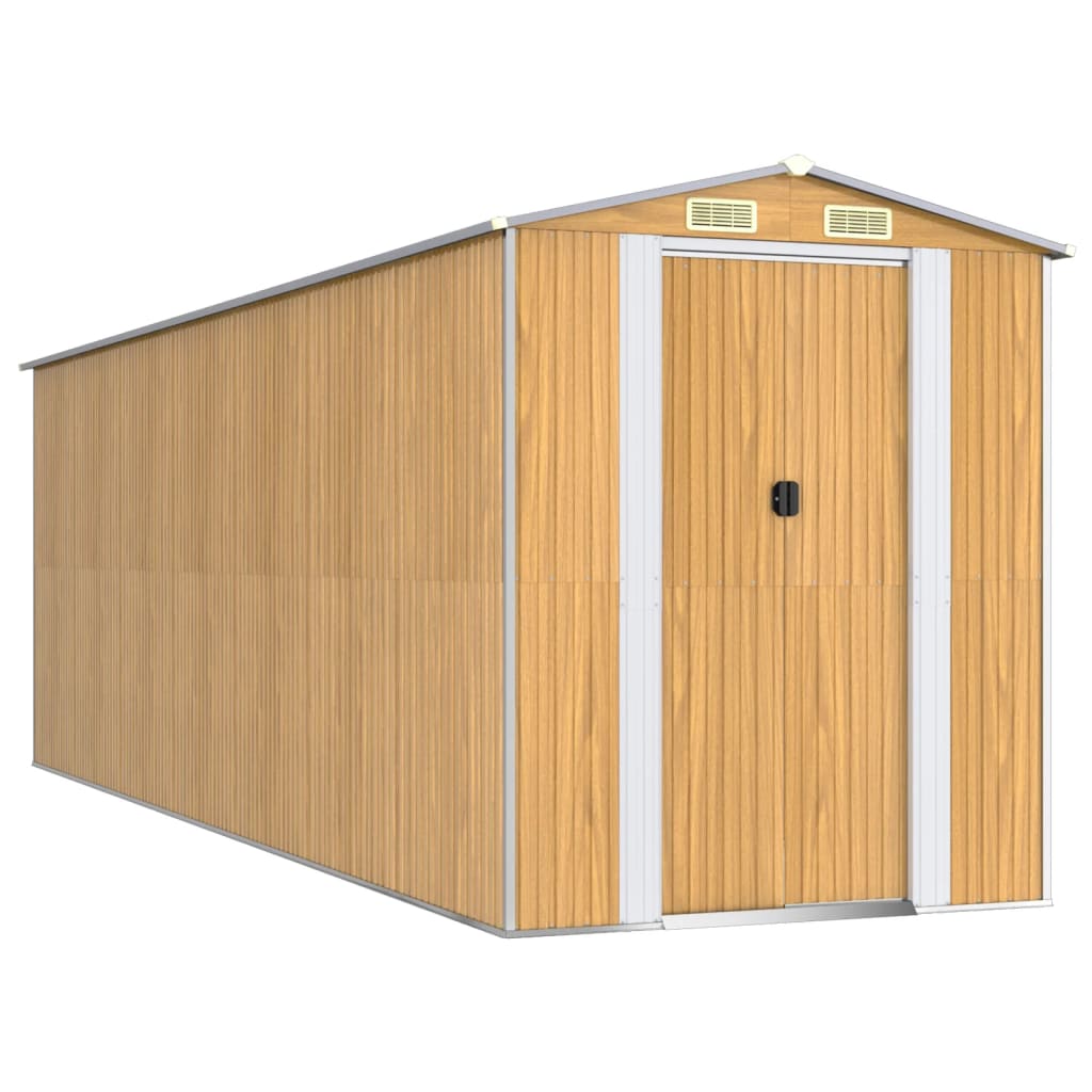8720845582364_a_en_hd_1 vidaXL Garden Shed Light Brown 192x606x223 cm Galvanised Steel - Image 2