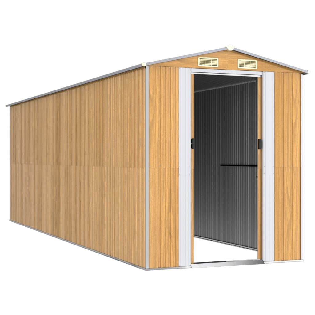 8720845582364_g_en_hd_1 vidaXL Garden Shed Light Brown 192x606x223 cm Galvanised Steel - Image 3