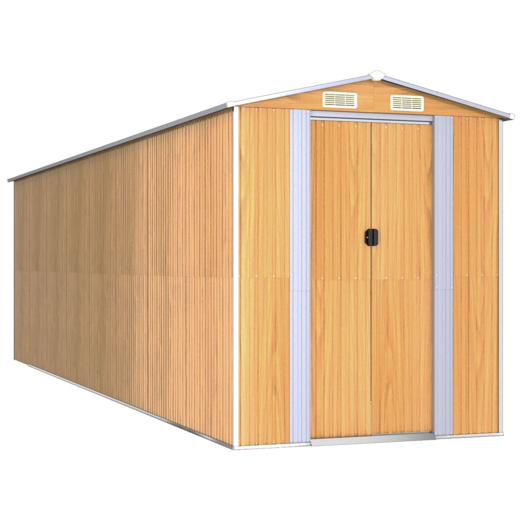 8720845582371_a_en_hd_1 vidaXL Garden Shed Light Brown 192x689x223 cm Galvanised Steel - Image 2