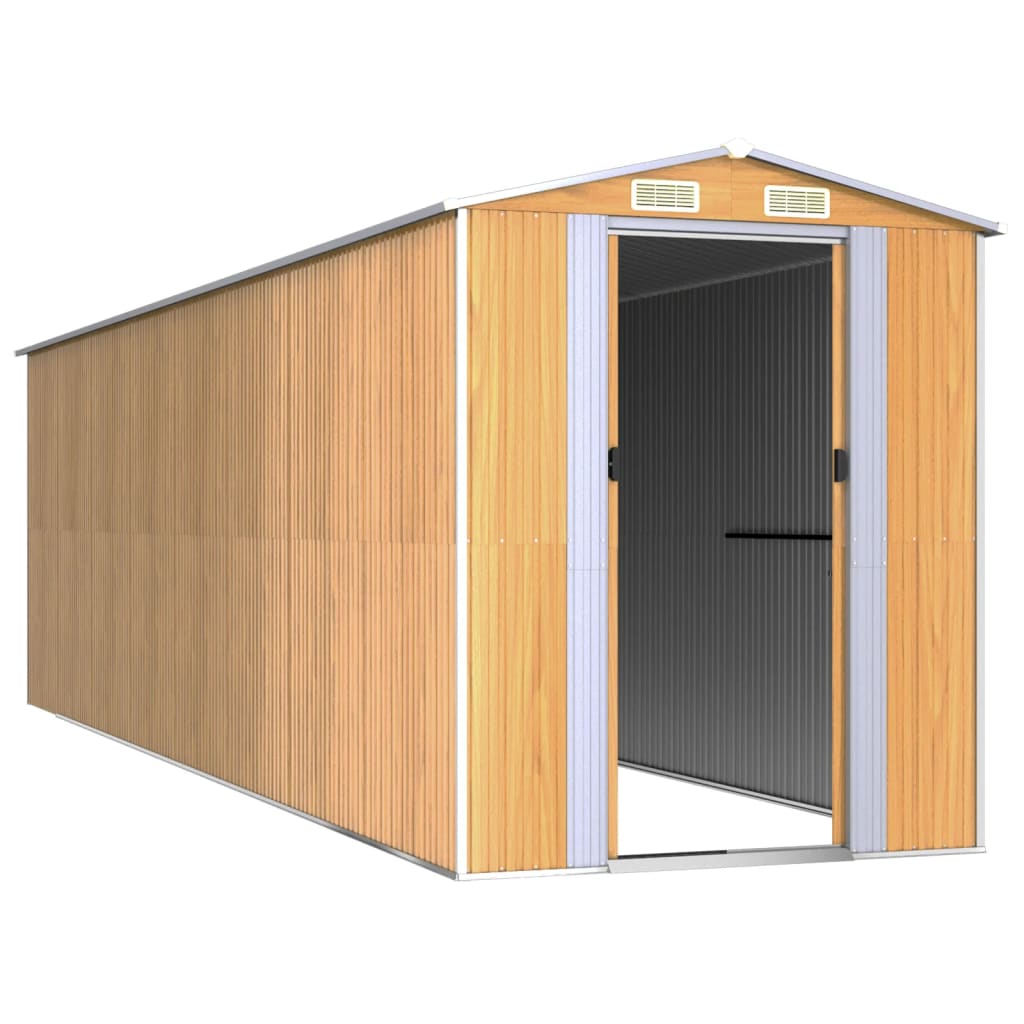 8720845582371_g_en_hd_1 vidaXL Garden Shed Light Brown 192x689x223 cm Galvanised Steel - Image 3