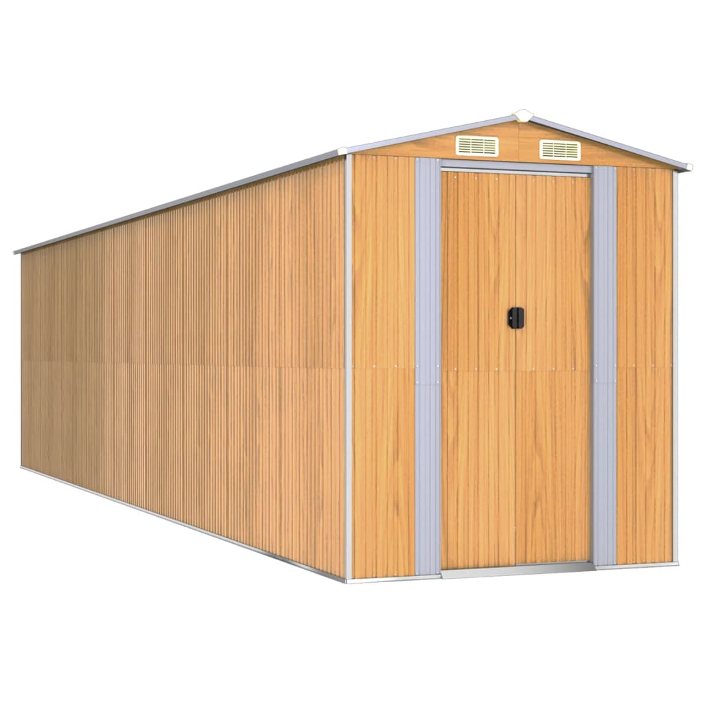 8720845582388_a_en_hd_1 vidaXL Garden Shed Light Brown 192x772x223 cm Galvanised Steel - Image 2