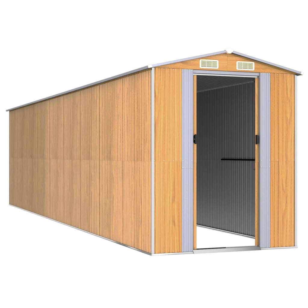 8720845582388_g_en_hd_1 vidaXL Garden Shed Light Brown 192x772x223 cm Galvanised Steel - Image 3