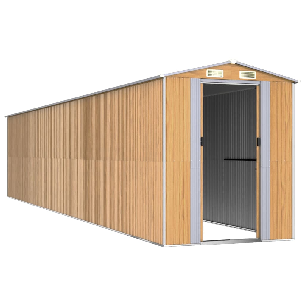 8720845582401_g_en_hd_1 vidaXL Garden Shed Light Brown 192x938x223 cm Galvanised Steel - Image 3